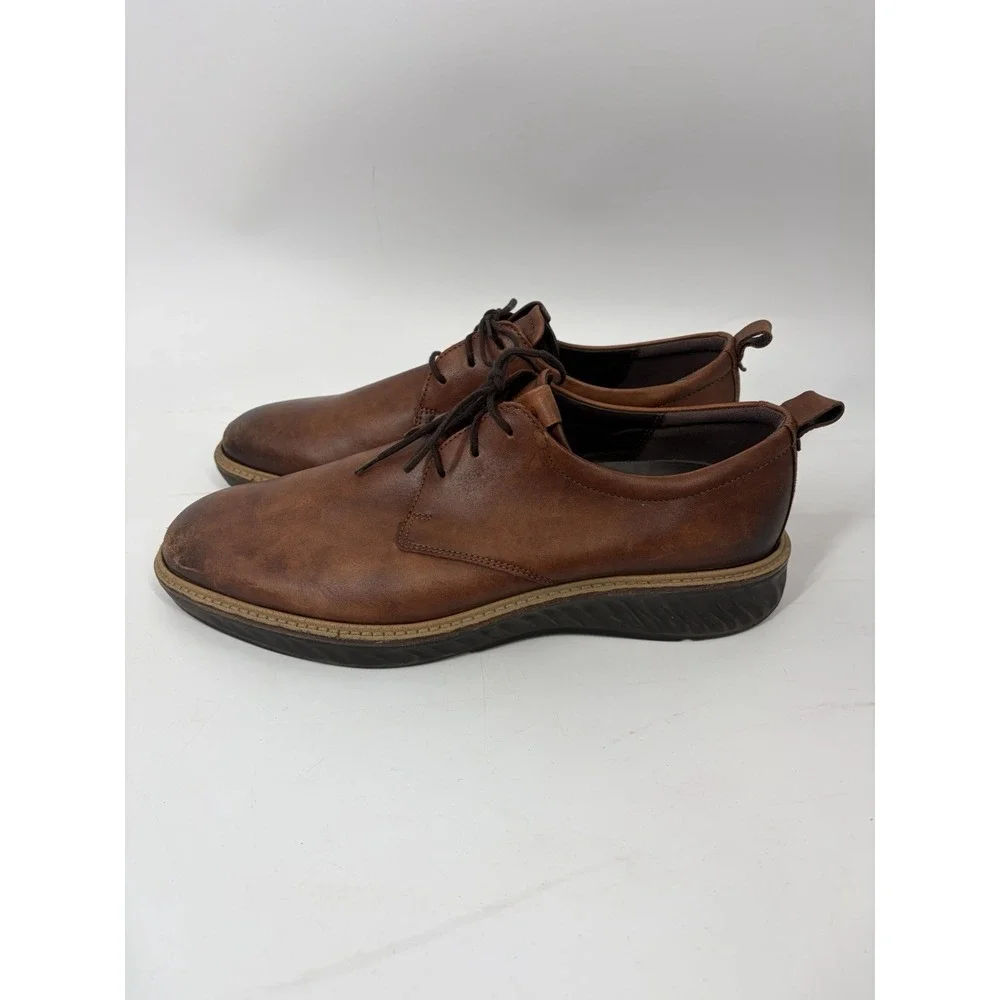 Ecco Men's ST.1 Hybrid Plain Toe Derby Oxfords Shoes  Leather Brown 45‎ / US 11